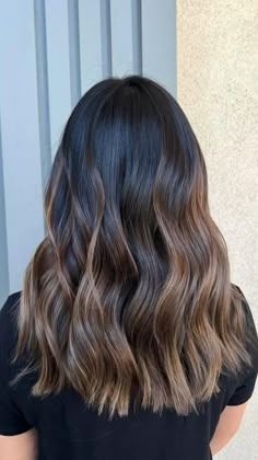 Soft Hilights Brunettes, Hazelnut Melt French Balayage, Melir Hair Brown, 2023 Hair Color Trends For Women Brunette, Candlelit Brunette Hair, Brunette Balayage Straight Hair, Balyage On Black Hair, Multidimensional Brunette, Low Maintenance Hair Color For Dark Hair