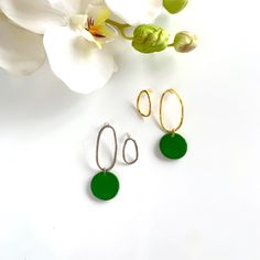 Red Stud Earrings Geometric Clay Statement Earrings Dangle - Etsy Modern Green Metal Earrings, Minimalist Green Teardrop Earrings, Modern Green Earrings As Gift, Modern Green Drop Earrings, Modern Nickel-free Green Earrings, Modern Green Nickel-free Earrings, Modern Green Hoop Earrings As Gift, Green Minimalist Pierced Earrings, Modern Green Dangle Earrings