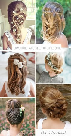 39 Cute Flower Girl Hairstyles ❤️ What kind of hairstyle do you plan for the beautiful flower girl having? We have a wonderful list of hairstyles for all wedding themes right here. #wedding #hairstyles #weddinghairstyles #flowergirlhairstyles Cute Flower Girl Hairstyles, List Of Hairstyles, Hairstyles Flower, Kids Hairstyles For Wedding, Girls Updo, Communion Hairstyles, Inspired Hairstyles, Hairstyles Theme, Wedding Hairstyles With Veil