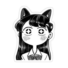 a drawing of a girl with cat ears on her head