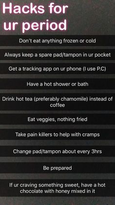 Things That Help With, Period Tips For Teens, Baddie Tips, Teen Life Hacks, Life Hacks For School