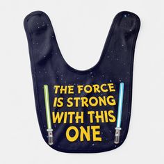 The Force is Strong with this one funny baby bib Gender: unisex. Age Group: infant. Baby Boy 1st Birthday Star Wars, The Force Is Strong With This One 1st Birthday, First Birthday Boy Star Wars, One With The Force First Birthday Invitations, One With The Force First Birthday, Funny Baby Bibs