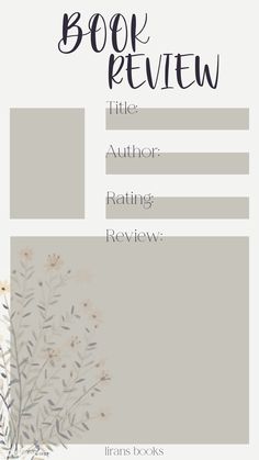 the book review page is shown with flowers and leaves on it, as well as an image