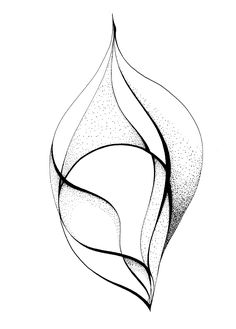 a black and white drawing of an abstract object with dots on it's surface