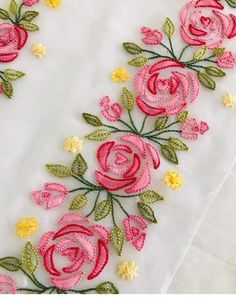 a close up of a piece of cloth with flowers on it