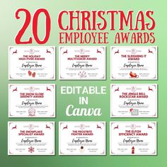 the 20 christmas employee awards are on display