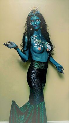 Makeup Ideas Fairy, Carnaval Kids, Siren Costume, Sea Costume, Fairy Circle, Mermaid Cosplay, Dark Mermaid