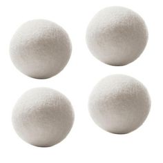 four white balls on a white background