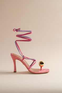 First introduced during the 2021 CFDA Awards, the Globe Sandal is back with three new edition colors made for Spring 2022 . Designed by Aurora James for the inaugural 15% Pledge Gala, these shoes are made in a mini capsule and are now available! The Grapefruit Globe Sandal comes in all over bright pink suede with a shi Pink Sandals With Single Toe Strap And Branded Heel, Designer Pink Sandals With Wrapped Heel, Designer Pink Sandals With Single Toe Strap, Pink Sandals With Heel And Single Toe Strap, Modern Pink Sandals With Heel Strap, Pink Sandals With Heel Loop And Single Toe Strap, Aurora James, Brother Vellies, Cfda Awards