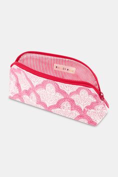 This makeup bag is almost as pretty as the looks you'll create! Use the smaller size for lipstick, eyeshadow, and cream blush, and store brushes and face products in the larger one. They're ideal for travel or keeping your glam essentials all in one place at home. Materials and Care 100% Cotton Canvas with Protective Poly Coating Water-Resistant Wipe Clean Imported Measurement Information Small: 8" W, 4.75" H, 2.5" D Large: 10.5" W x 6.25" H, 3.25" D Roller Rabbit Pencil Case, Lipstick Eyeshadow, Everyday Makeup Routine, Face Products, Roller Rabbit, Quilted Backpack, Cream Blush, Everyday Makeup, Toiletry Bags