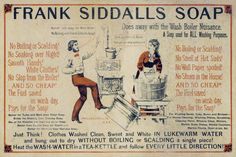 an advertisement for frank siddals soap from the early 1900's, showing two women washing their hands