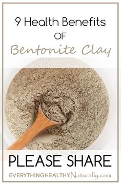 9 Health Benefits of Bentonite Clay http://www.onegoodthingbyjillee.com/2013/01/the-health-and-beauty-benefits-of-clay.html Bentonite Clay Uses, Healing Clay, Homemade Skin Care, Homemade Beauty Products, Health Remedies