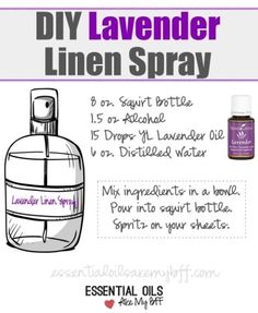 Lavender Linen Spray, Diy Lavender, Lavender Linen, Oils For Sleep, Essential Oil Diffuser Blends, Young Living Oils, Oil Diffuser Blends