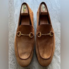 Gucci Men’s Brixton Horsebit Suede Loafers Us $1000. Shoes Only. Please Review All Photos Before Bidding. Retail For $1000 W Tax, Good Luck! 100% Authentic Gucci Tan Loafers, Gucci Brixton, Shoes Gucci, Gucci Men, Suede Loafers, Gucci Shoes, 11 11, Loafer Shoes, Good Luck