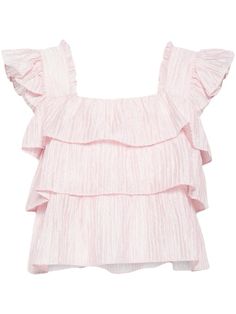 Cute Pink Top, Pink Ruffle Top, Ruffled Tops, Mode Rose, Water Consumption, City Dress, Pink Ruffle, Summer Beach Wear, Pink Top