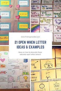 several pictures of different types of letters and numbers with the words open when letter ideas & examples