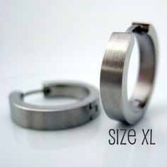 Silver mens hoop earrings, stainless steel, brushed matte finish, industrial masculine look, extra large hoops, mens hoop earrings, 195 Minimalist Stainless Steel Jewelry With Brushed Finish, Modern Small Hoop Stainless Steel Earrings, Minimalist Nickel-free Stainless Steel Hoop Earrings, Minimalist Small Hoop Stainless Steel Jewelry, Minimalist Stainless Steel Small Hoop Jewelry, Minimalist Hoop Jewelry In Surgical Steel, Minimalist Surgical Steel Hoop Jewelry, Modern Hypoallergenic Stainless Steel Hoop Earrings, Small Metal Hoop Earrings