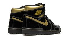 The Air Jordan 1 High OG “Black/Metallic Gold” is one of several exciting colorways from Jordan Brand’s Holiday 2020 collection.  A luxurious take on Michael Jordan’s first signature shoe in the coveted high-top silhouette, the “Black/Metallic Gold” employs premium black patent leather on the entire upper, including the perforated toe, mid-panel, and heel.  The look is reminiscent of the Jordan 1 Mid from 2003 that featured the same black leather upper with Metallic Gold accenting.  Like that re Air Jordan 1 High Black, Nike Airmax 97, Nike Airmax 95, Yeezy 750, Jordan 1 Black, Converse Run Star, Exclusive Sneakers, Adidas Spezial, Jordan 1 High Og