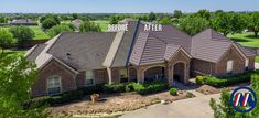 an aerial view of a home with the words before and after written on it's roof