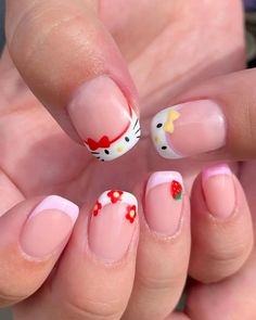 30 Best Hello Kitty Nail Design Ideas You Should Check Sanrio Nail Designs, Hello Kitty Nail Designs, Sanrio Nail Art, Nail Art Wheel, Hello Kitty Nail, Kitty Nail, Nail Art Inspo