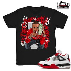 "Air Jordan 4 shirts to match the Retro Jordan 4 Fire Red Holiday 2020 sneaker release. \"Billionaire Baby\" - Shirt Design by Shirts4Sneakers. * Please note that the sneaker DOES NOT come with the t-shirt. [The sneaker is only intended to show the sneaker match] * Please allow 4-5 business days for handling time. * 5.4oz - 100% Pre Shrunk Cotton - Gildan Tee * All shirts are made to order with high-quality direct to garment print. * For sizing please refer to our sizing chart. * Colors may have Retro Jordan 4, Air Jordan 4 Fire Red, Nike Tech Fleece Tracksuit, Baby Shirt Design, Jordan 4 Fire Red, Bred 11, Jordan 11 Bred, Retro Jordans 11, Retro 11