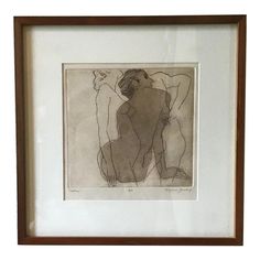 a drawing is shown in a frame with a white border on the bottom right corner