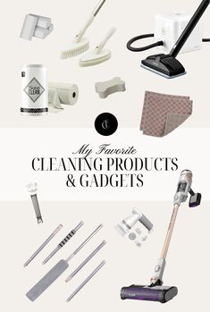 the words my favorite cleaning products and gadgets