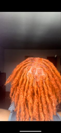 Ginger locs •black girl•orange locs• dyed locs• retwist• locs styles • short locs• Ginger Skunk Stripe Locs, Ginger Loc Extensions, Half Dyed Locs Black And Ginger, Orange Dreads Black Women, Short Ginger Locs Black Women, Ginger Starter Locs Black Women, Ginger Hair Dreads, Coloured Locs Black Women, Ginger Color Locs