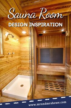 the sauna room design inspiration is featured in this advert for an interior decor company