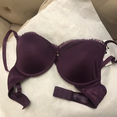 Gorgeous And Comfortable Very Flattering Push Up Bra Elegant Partially Lined Purple Bra, Elegant Purple Bra With Lined Body, Elegant Purple Lined Bra, Elegant Purple Bra With Lace Trim, Mastectomy Bra, Free People Bralette, Coverage Bras, Minimiser Bra, Bralette Crop Top