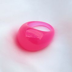 * Acrylic resin ring * Tarnish free Currently only available in 1 size! * US size 7 (Pandora 54, UK M 1/2 - N 1/2) Pearl Letters, Dome Ring, Pink Acrylic, Pink Acrylics, Resin Ring, Cozy Chic, Domed Ring, Jewelry Manufacturers, Letter Necklace