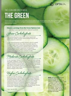 a brochure with cucumbers on it and the words, the green