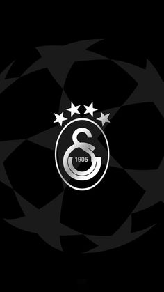 an image of the number eight logo on a black background with five stars around it