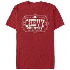 He'll love the look and feel of this Men's Chevrolet Chevy Country Badge Graphic Tee. FEATURES Crewneck Short SleevesFABRIC & CARE Cotton Machine wash Imported Color: Cardinal. Gender: male. Age Group: adult. Material: Cotton Blend. Ash Grey, Men Short Sleeve, Chevy, Tshirt Print, Unisex T Shirt, Printed Shirts, Short Sleeve Tee, Graphic Tee, Age Group