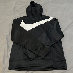 Brand New, Never Worn Before Nike Black Hoodie For Winter, Nike Black Hooded Hoodie, Black Nike Hoodie With Adjustable Hood, Black Nike Hooded Hoodie, Black Long Sleeve Sports Hoodie, Nike Black Hoodie For Fall, Nike Black Sweatshirt With Drawstring Hood, Nike Black Hoodie Sweatshirt, Nike Black Hooded Top