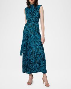 Zebra Dress, Mock Neckline, Striped Tie, Von Furstenberg, Diane Von, Diane Von Furstenberg, Stripe Print, The Knee, Fashion Brand