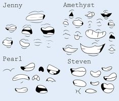 an image of different facial expressions in the style of cartoon faces, with text that reads jenny