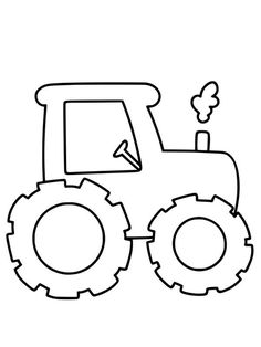 a black and white drawing of a tractor