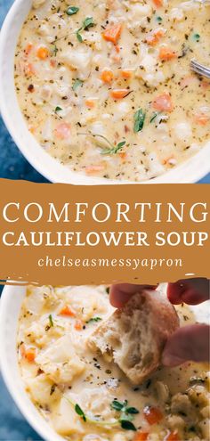 Cauliflower Soup Cauliflower Soup Skinnytaste, Creamy Cauliflower Vegetable Soup, Cauliflower Soup Recipes Instant Pot, Chunky Cauliflower Soup, Broccoli And Cauliflower Soup Recipes, Cauliflower Pumpkin Soup, Califlower Recipes Soup Instant Pot, Soups With Cauliflower, Taste Of Home Cauliflower Soup