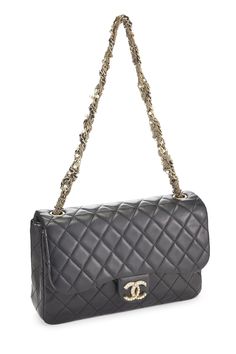 Find CHANEL Quilted Lambskin Flap Bag on Editorialist. This Chanel flap bag is crafted from quilted lambskin leather. It features a gold-tone chain strap with pearls, a push lock closure, and a Chanel logo. The bag can be worn on the shoulder. Gold Quilted Bag For Everyday Luxury, Elegant Quilted Party Bag, Elegant Evening Bags With Cc Turnlock Closure, Luxury Formal Bags With Gold Chain, Luxury Evening Bags With Gold Chain, Elegant Quilted Evening Bags, Luxury Quilted Party Bag, Elegant Leather Bags With Gold Chain, Elegant Quilted Gold Shoulder Bag