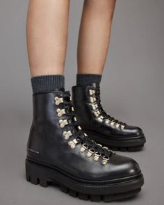 ad eBay - Find many great new & used options and get the best deals for $400 ALLSAINTS WANDA BOOT LACE-UP ANKLE BOOT LEATHER BLACK 41 (ME10) at the best online prices at eBay! Free shipping for many products! Hiking Boot, Goat Leather, Lace Up Ankle Boots, 2024 Collection, Black Leather Boots, Boots Outfit, Dr. Martens Boots, Metal Hardware, All Saints