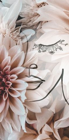 an image of flowers with eyelashes on them