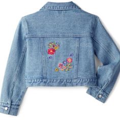 Brand New With Original Tags Sz Xs (6) Add Some Flair To Your Little One's Outfit With This Ultracool Jean Jacket With Embroidered Floral Accents That Offers A Matching Component To The Doll Jacket In The Same Style. 100% Cotton Machine Wash; Hang Dry Will Add More Pictures Later On Today This Is 2020 Item,Sold Out In Stores *10 Kids Jeans Jacket, Jean Jacket For Girls, Embroidered Jean Jacket, Embroidered Denim Jacket, Blue Jean Jacket, Satin Jackets, Jeans Kids, Denim Button Down, Girls Denim