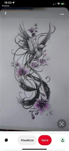 a drawing of a bird with flowers on it's back and the words visualizer below