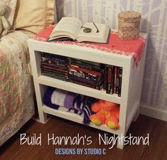 DIY Plans to Build Hannah’s Nightstand Build Table, Nightstand Design, Woodworking Garage, Woodwork Ideas, Woodworking Bench Plans, Woodworking Classes