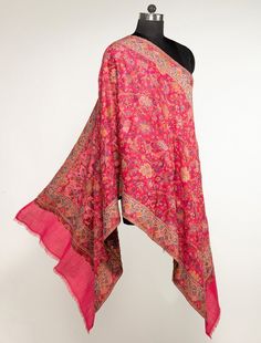 PINK KANI MERINO WOOL STOLE IN BEAUTIFUL MELANGE COLOUR Indian Heritage, Merino Wool, Shawl, Kimono Top, Royalty, Cover Up, Womens Sizes, Wool, Women's Top