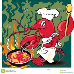 an image of a cartoon lobster cooking food