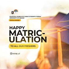 a graduation cap and gown with the words happy matric quation to all our freshers