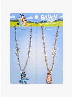 Bluey And Bingo, Bluey Bingo, Best Friend Necklace, Exploding Kittens, Emily The Strange, Bust A Move, Bff Necklaces