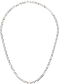 Curb chain necklace in white rhodium-plated recycled sterling silver. · Lobster-clasp fastening · L20.5 Supplier color: 925 Silver L Necklace, Tom Wood, Curb Chain Necklace, Accessories Jewelry Necklace, Recycled Sterling Silver, Curb Chain, Silver Pendant Necklace, Rhodium Plated, Lobster Clasp